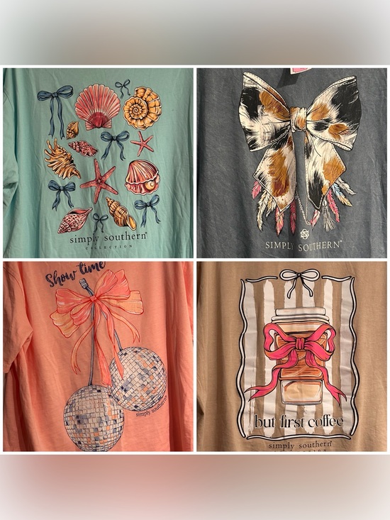 Simply Southern Tops - Simply Southern Tee Set - Seafoam, Charcoal, Coral, Tan - all 4
